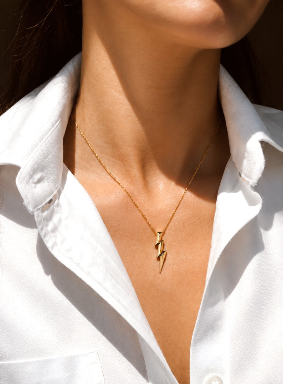 gold lightning bolt necklace